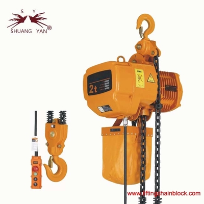 2 tonnellate / 19,6 kN attrezzature di sollevamento elettriche a catena 220V-440V controllate da interruttore o telecomandate